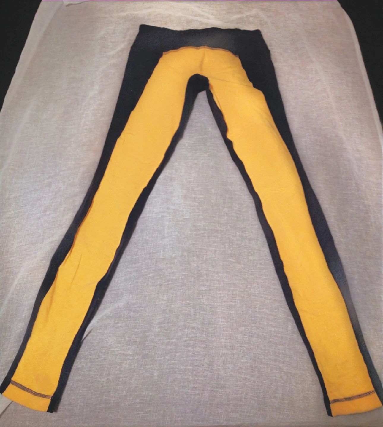 Lululemon leggings size 8 yellow and Navy Blue Athleisure