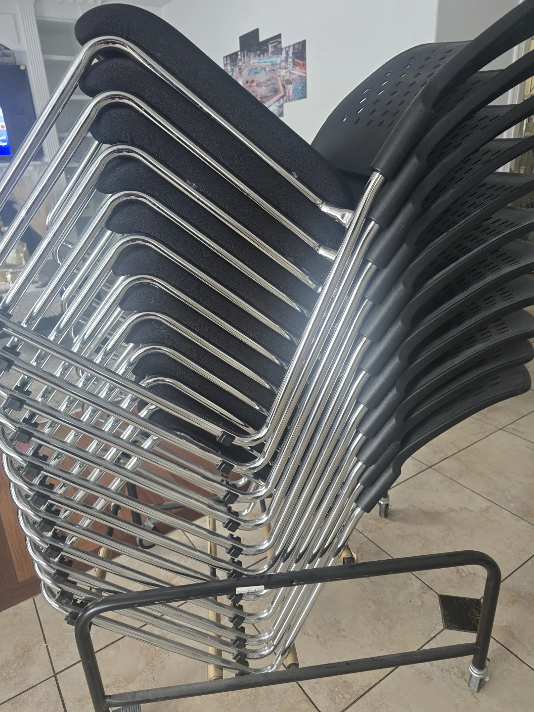 Stackable Black Office Chairs