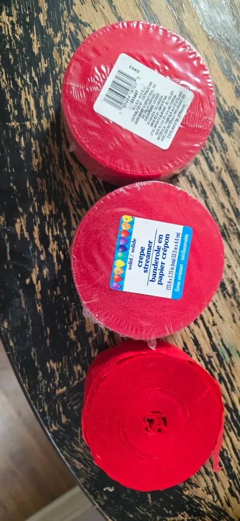New Red Crepe Streamer