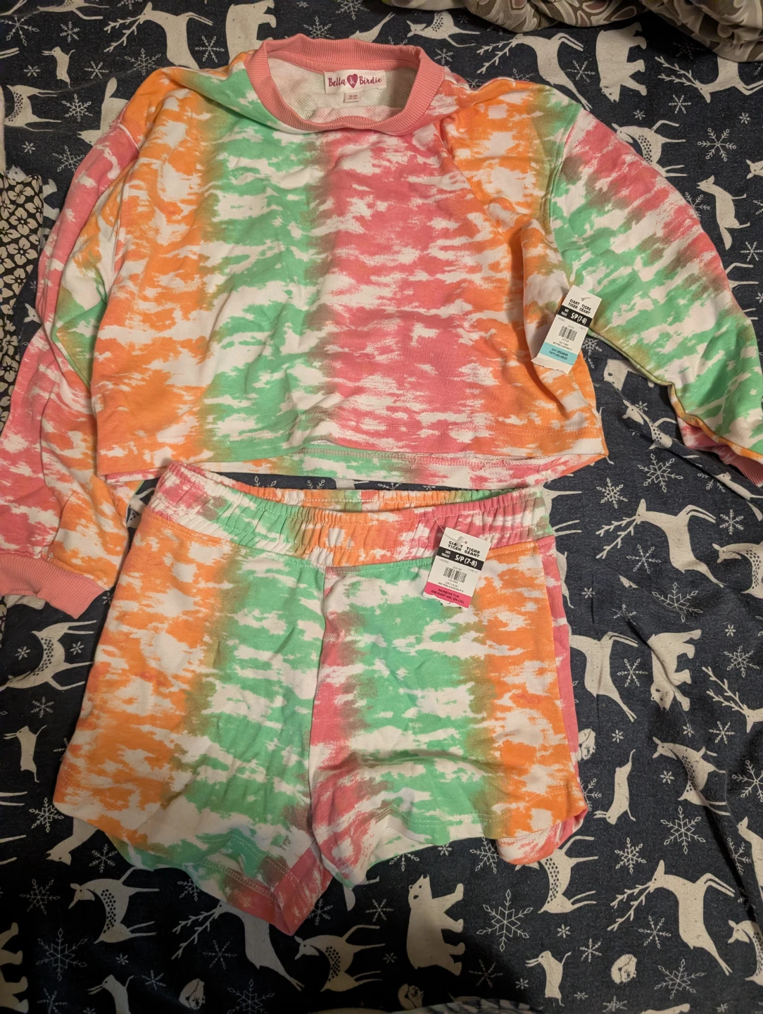 Brand new Bella Birdie Tie-Dye Outfit - Size S (7-8)