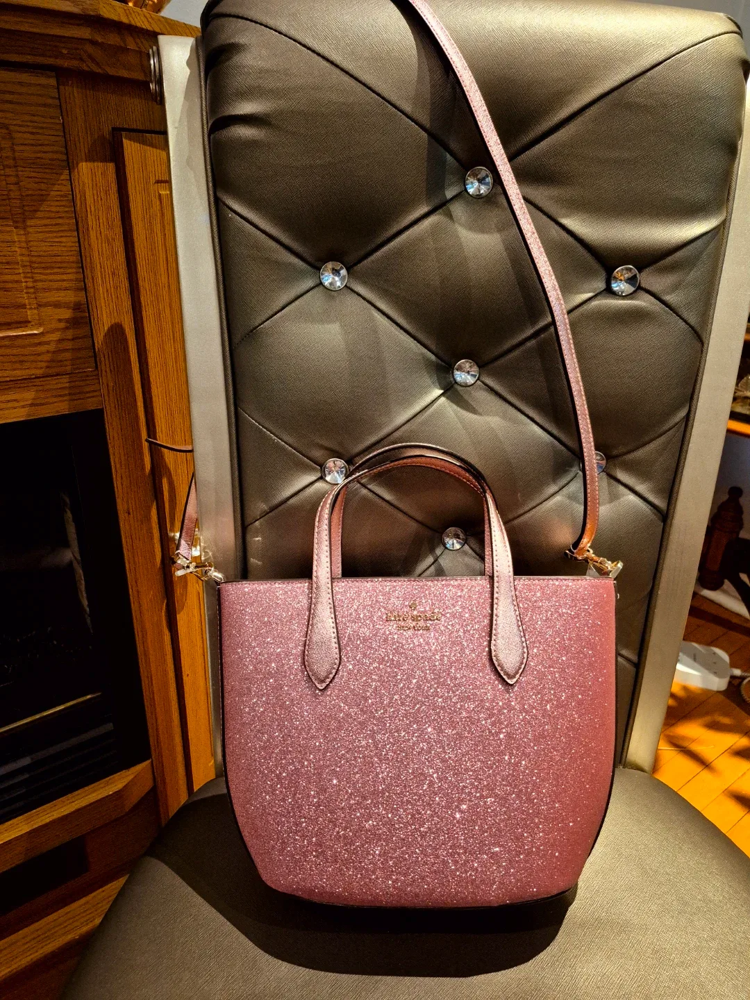 Kate Spade Glitter Glimmer Small Zip Satchel Crossbody image indicator(3)