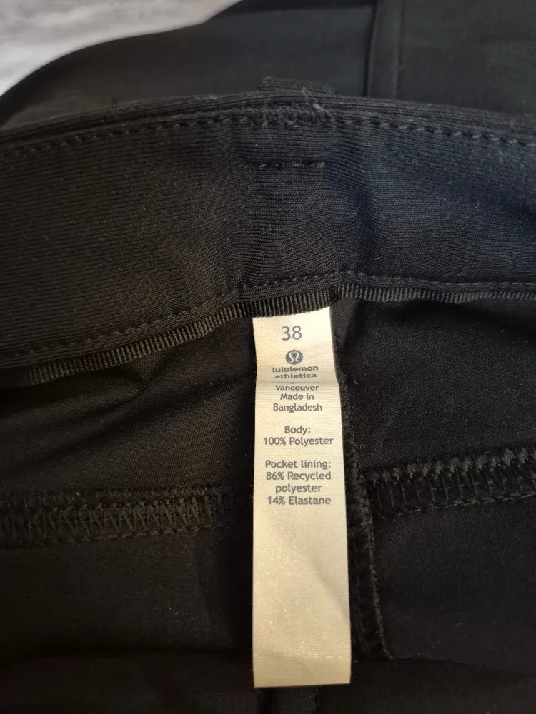 Lululemon Athletica Black Pants Size 38