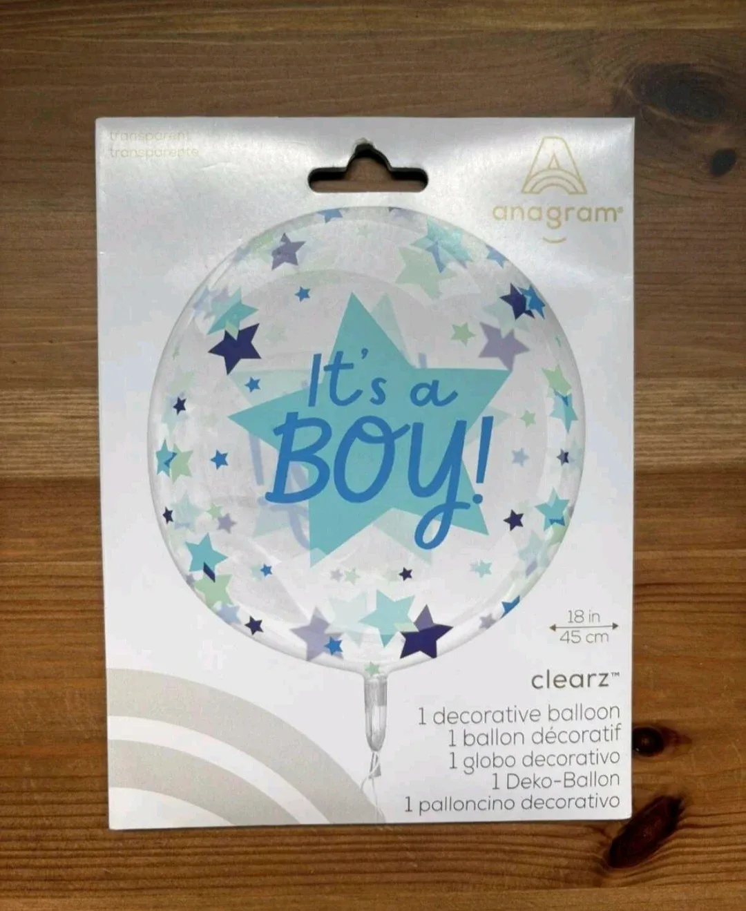 Anagram Clearz It's a Boy! Balloon - New in Package