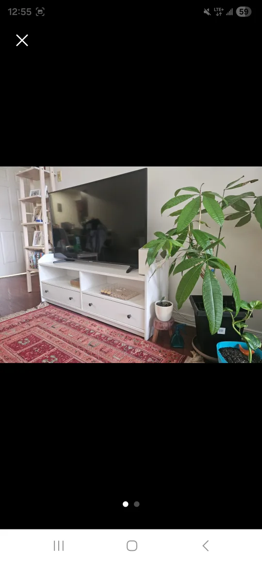 White TV Stand with Drawers