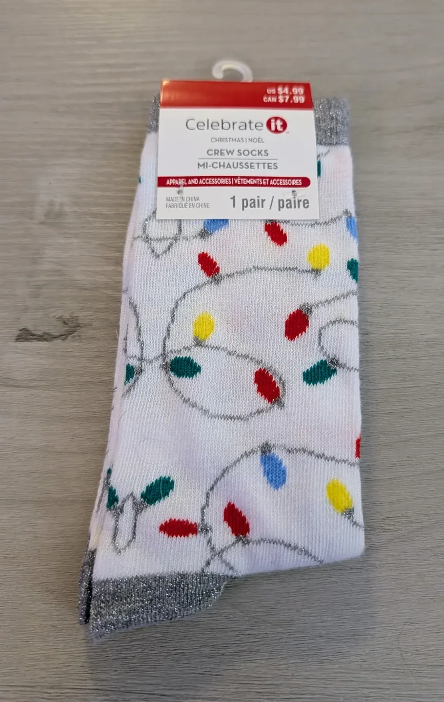 Brand New with Tags Celebrate It Christmas Crew Socks