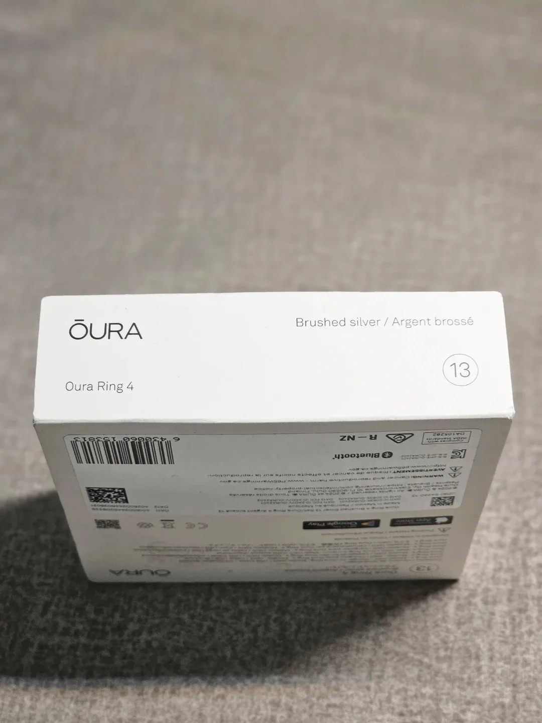 Oura Ring 4, Brushed Silver, Size 13 - New! image indicator(5)