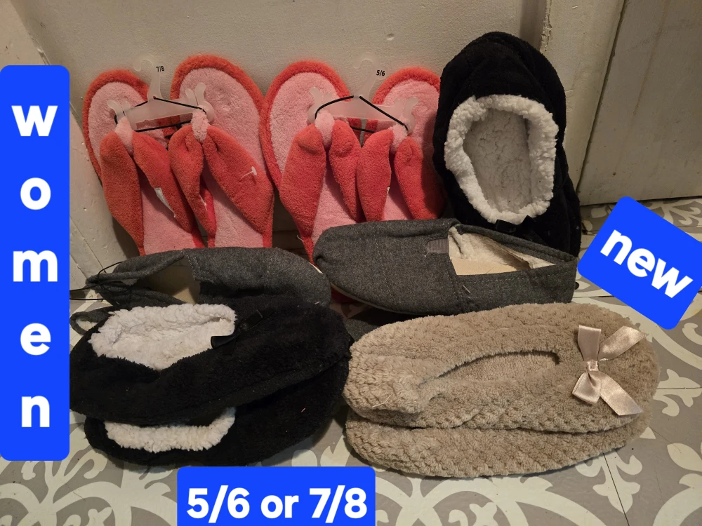 #Cleanout  7 New Women's Slippers - Size 5/6 or 7/8