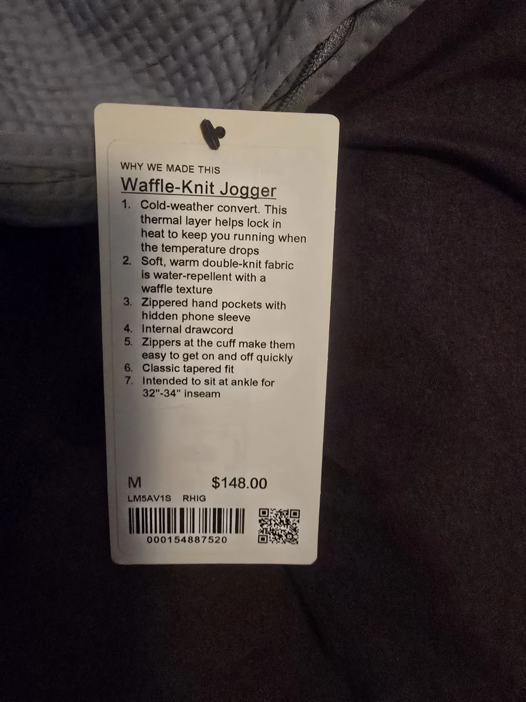 Men's Lululemon Waffle-Knit Pants Size M New Tag - photo 5