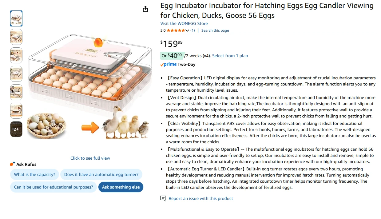 Large Egg Incubator for 56 Eggs - photo 2