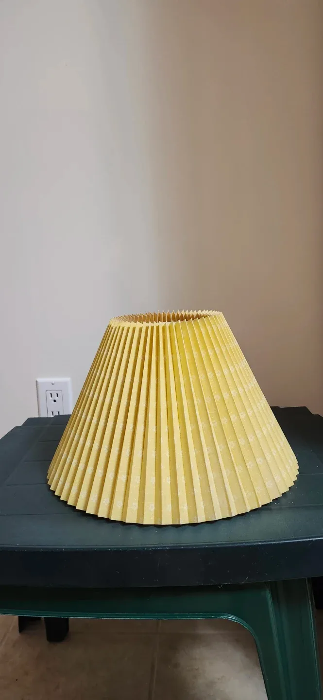 "#Cleanout - Yellow Pleated Lampshade