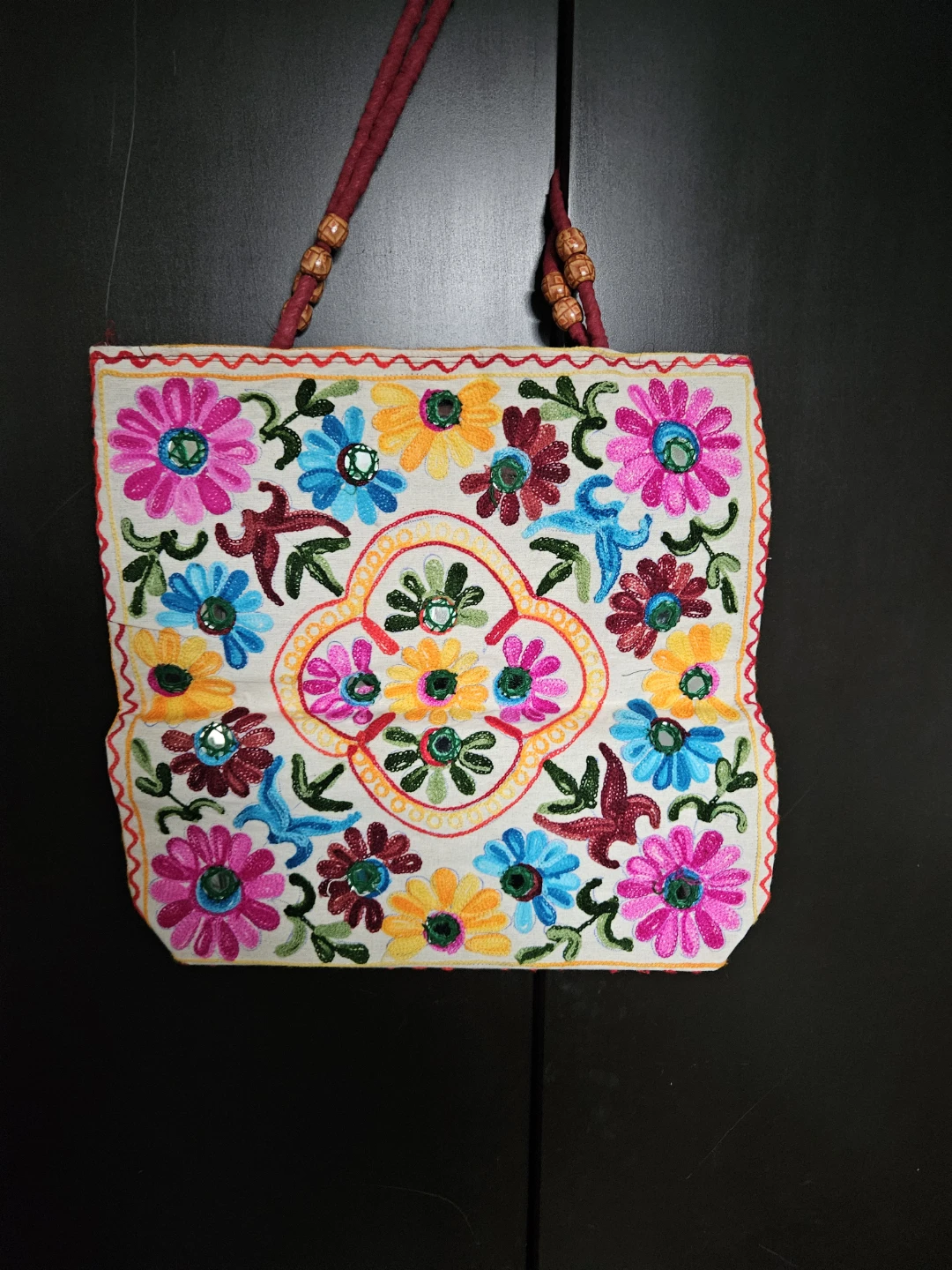 Embroidered Floral Handbag