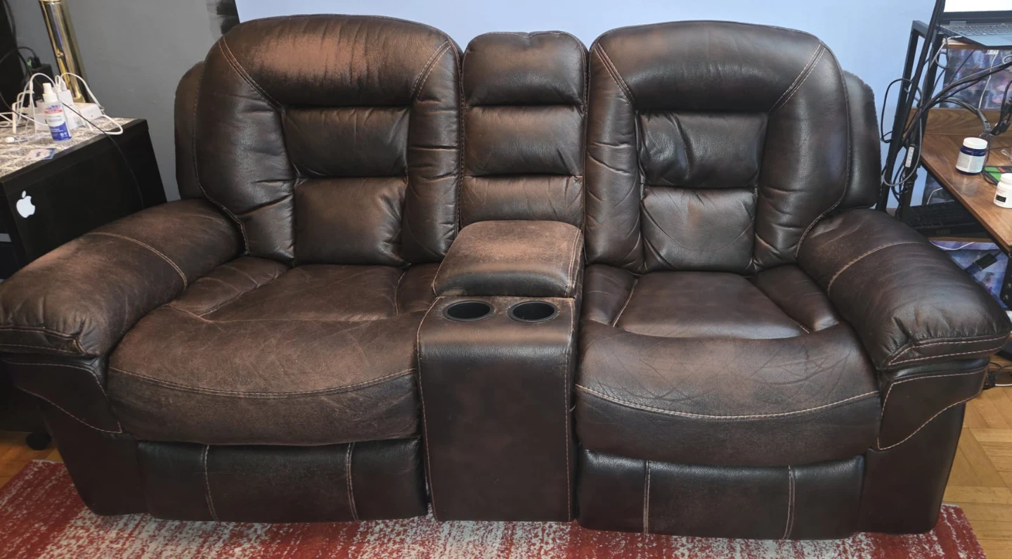 Brown Leather Loveseat Recliner