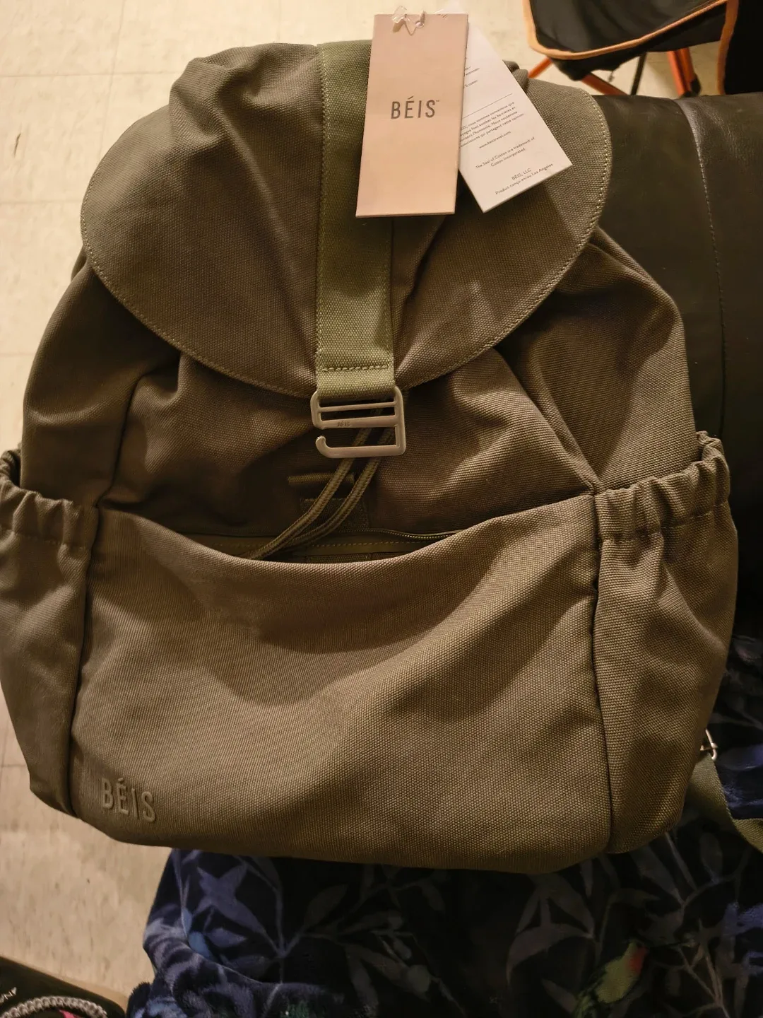 BÉIS Olive Green Backpack - New with Tags