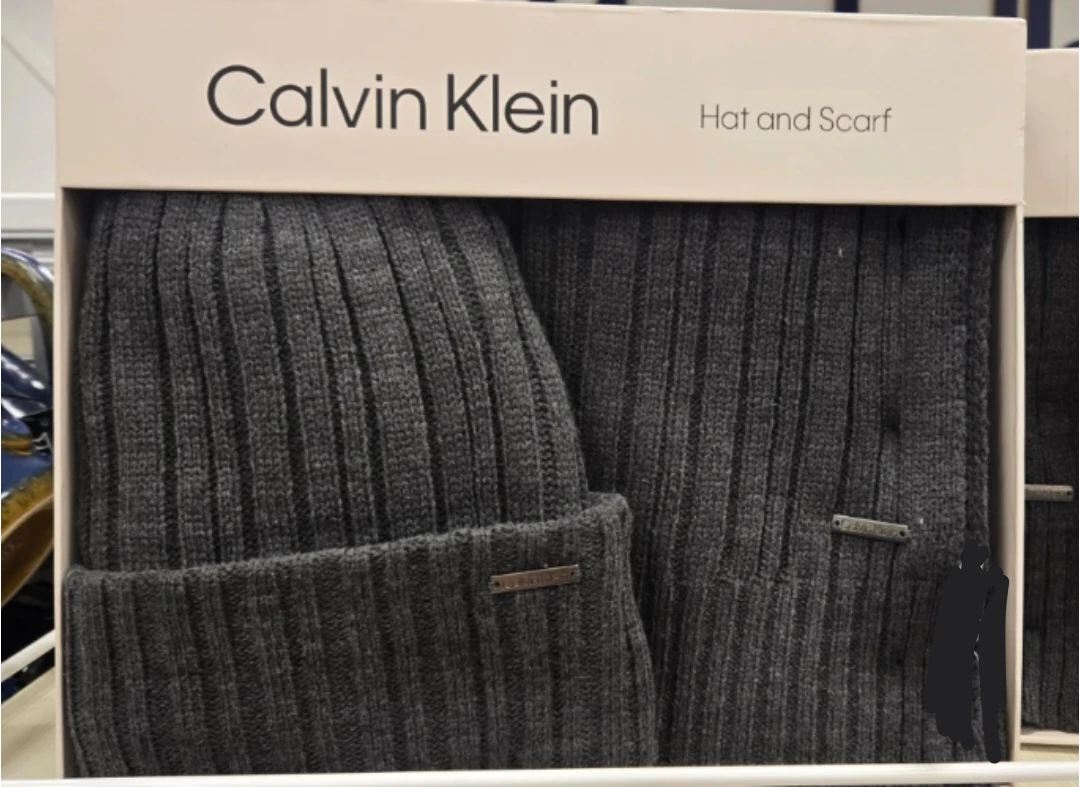 Calvin Klein Hat and Scarf Set - Gray,