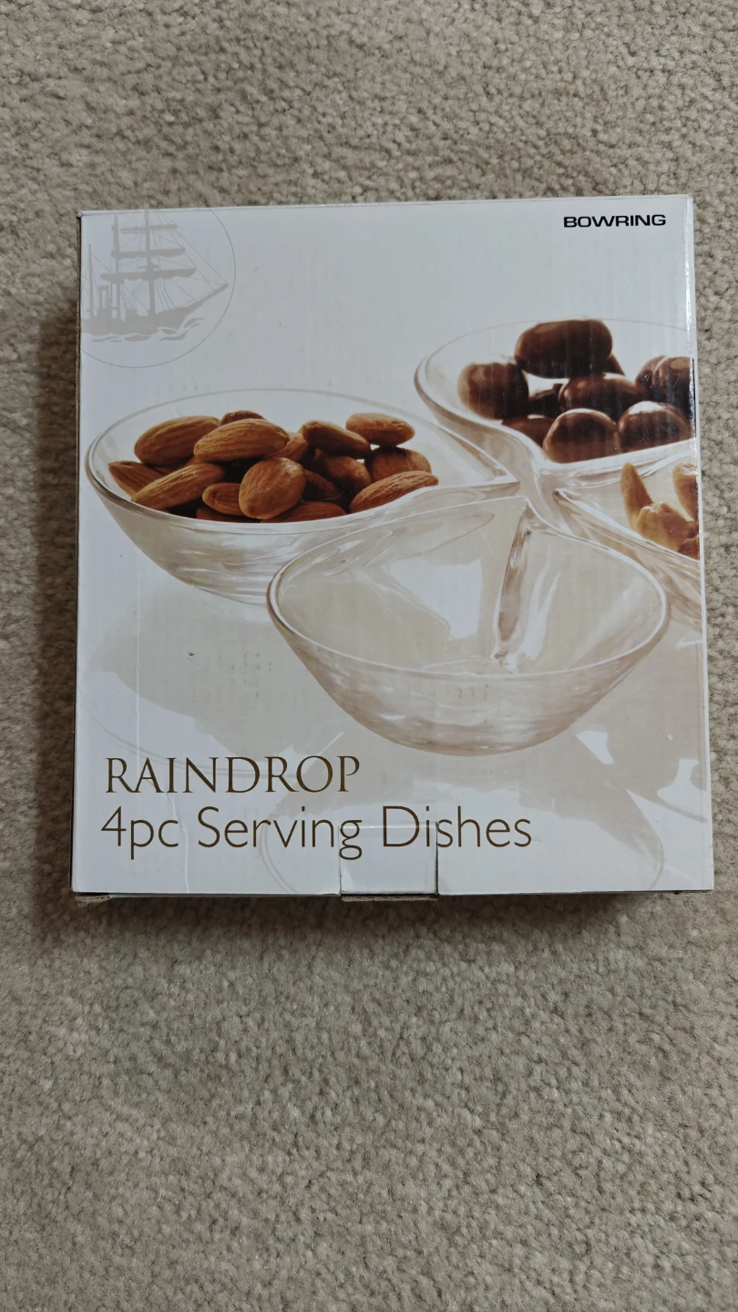Bowring Raindrop 4pc Serving Dishes