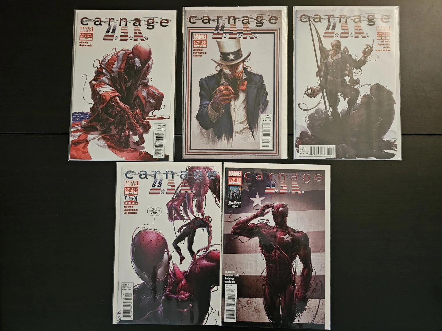 Carnage USA 5 Comic Set NM+