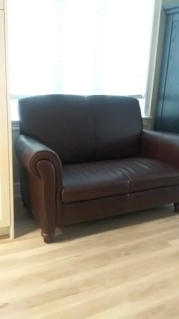 Deep Brown Loveseat Sofa Faux Leather made in Canada image indicator(2)