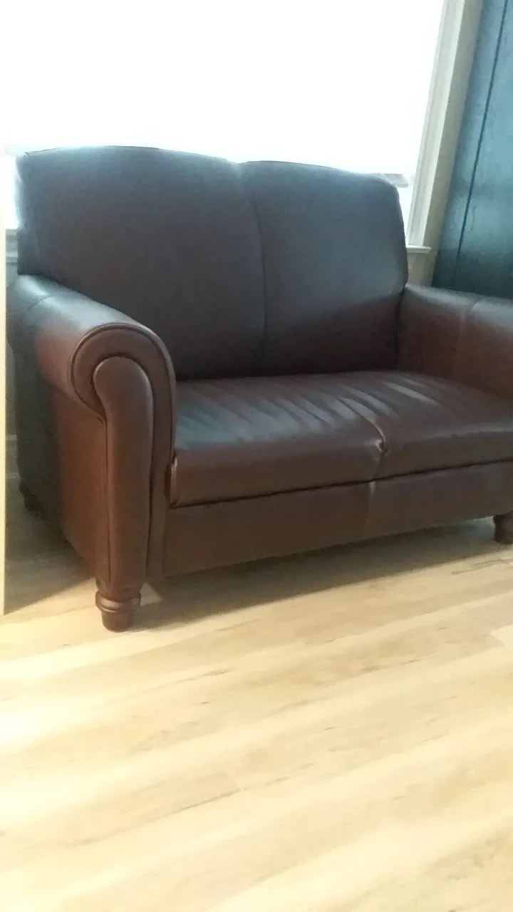 Deep Brown Loveseat Sofa Faux Leather made in Canada image indicator(4)