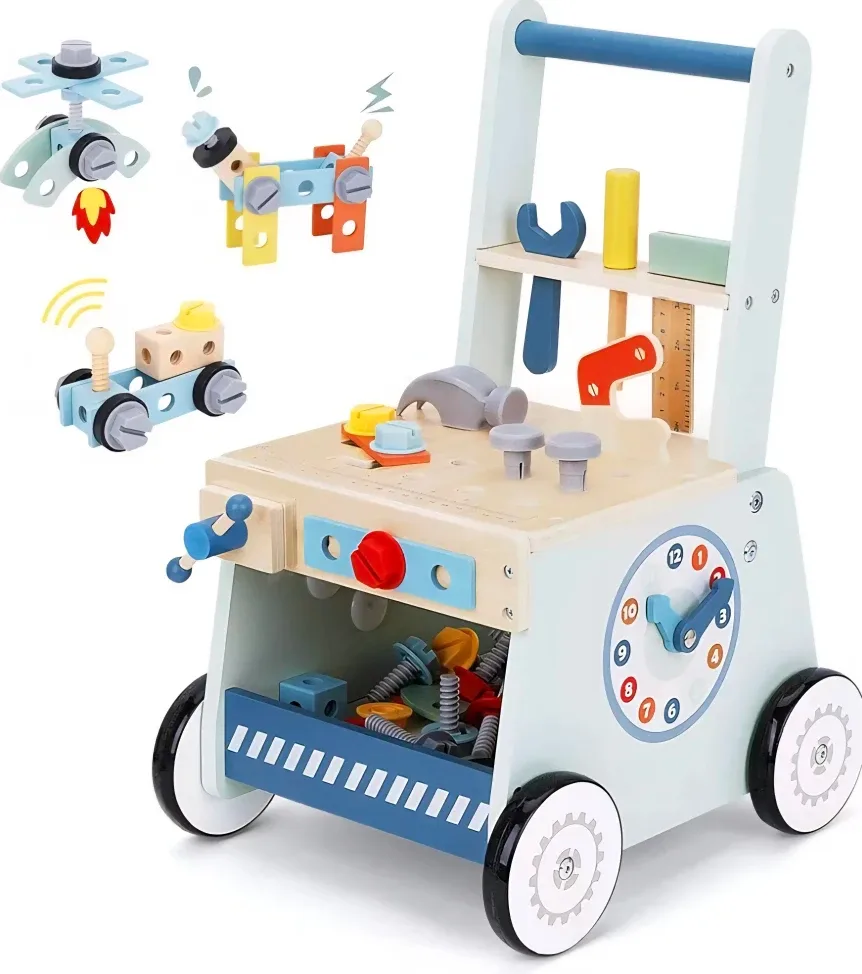 bpmk kid Wooden Baby Walker Tool Bench Toy