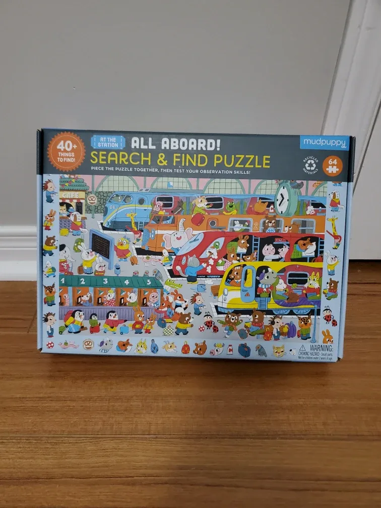 Mudpuppy All Aboard! Search & Find Puzzle (64 Piece)