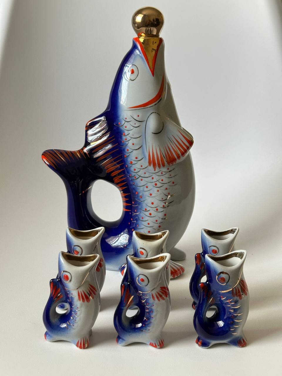 Vintage Fish Decanter Set