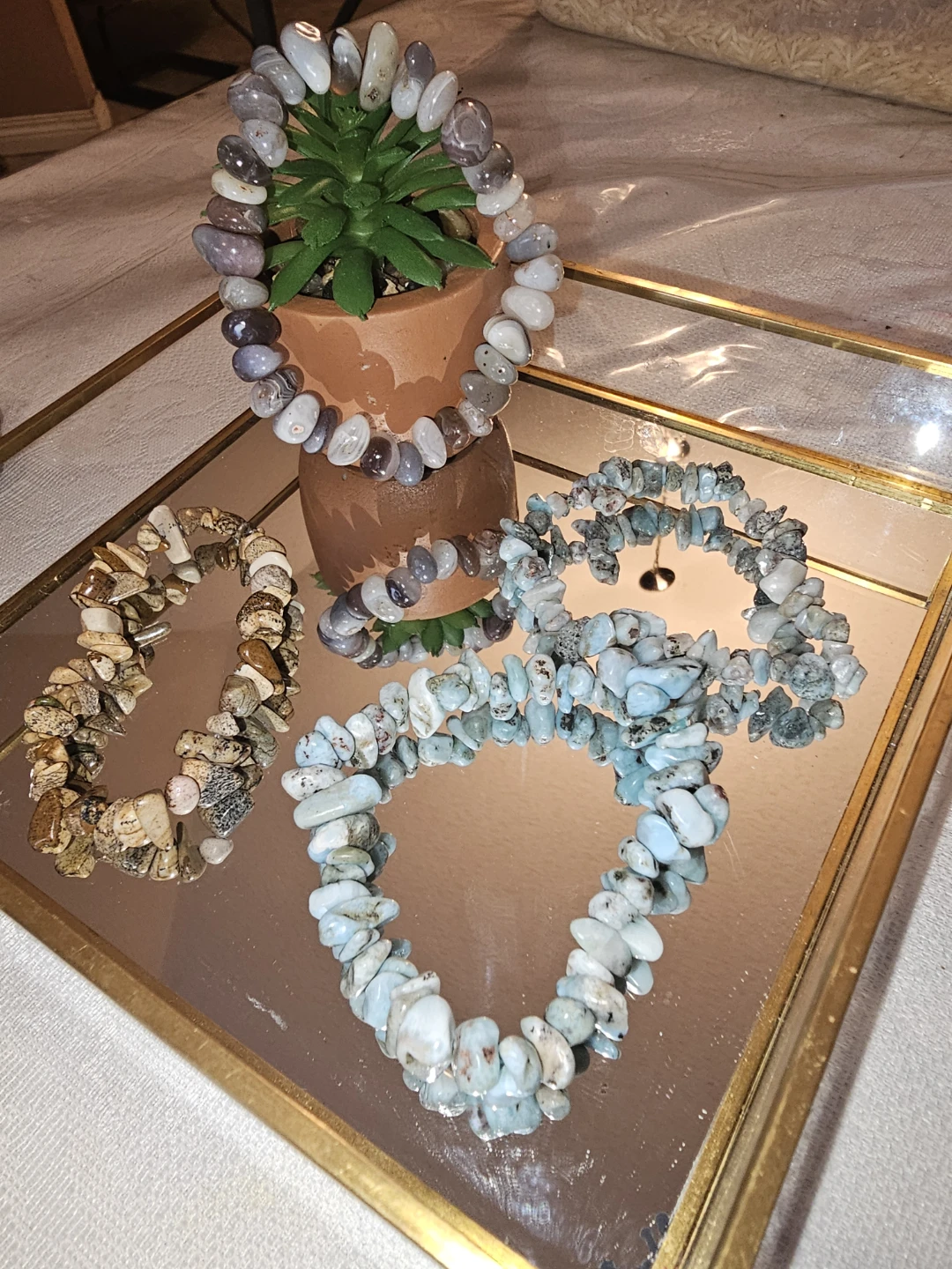 Gemstone Bracelets: Jasper, Larimar, Amazonite - photo 2