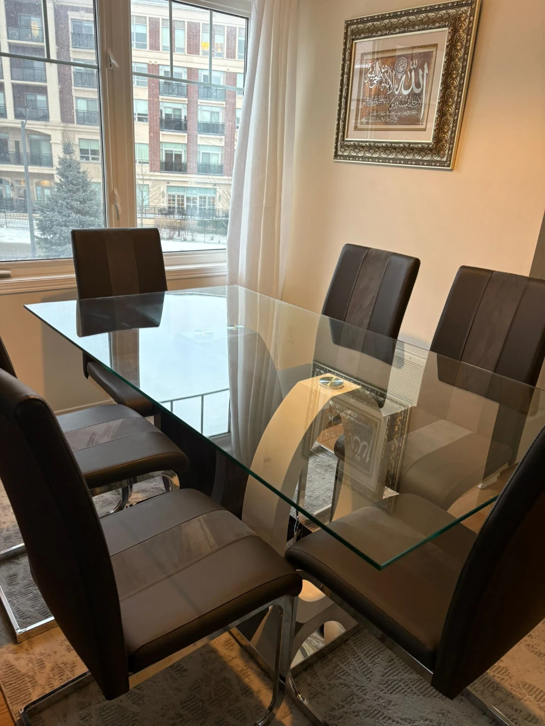 Glass Top Dining Table with 6 Chairs - photo 3