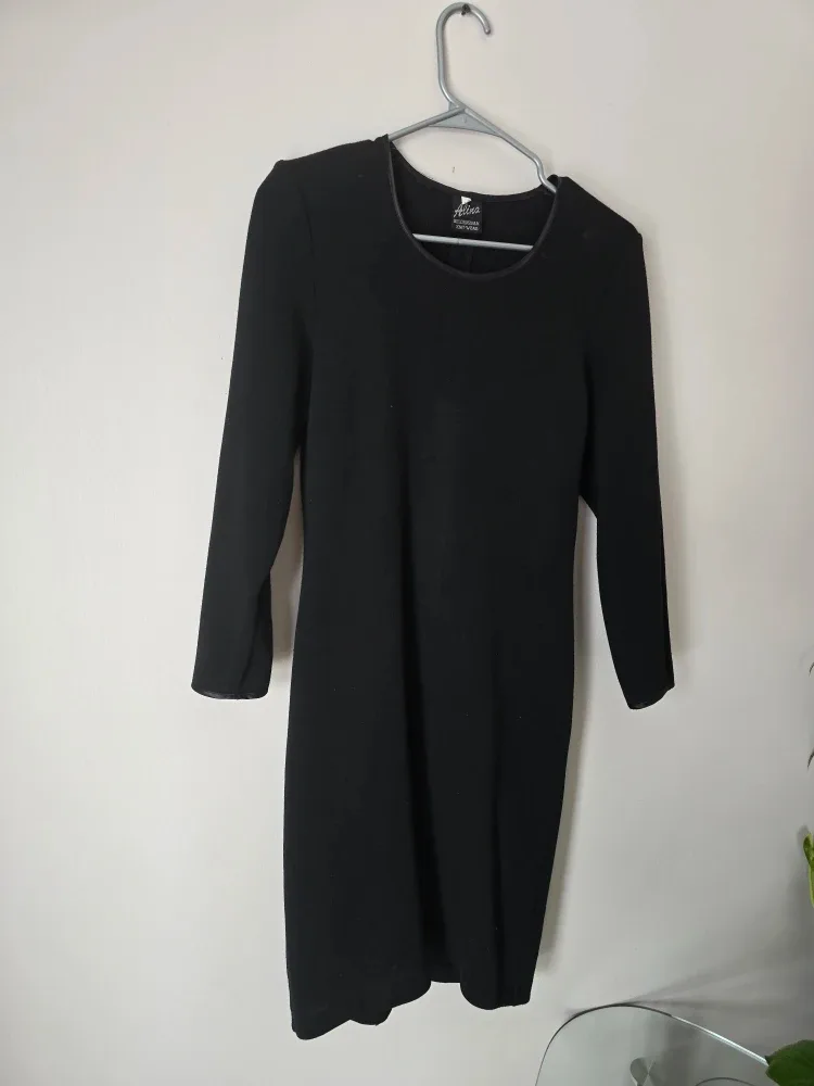 Alina Black Knit Dress - Wool Blend