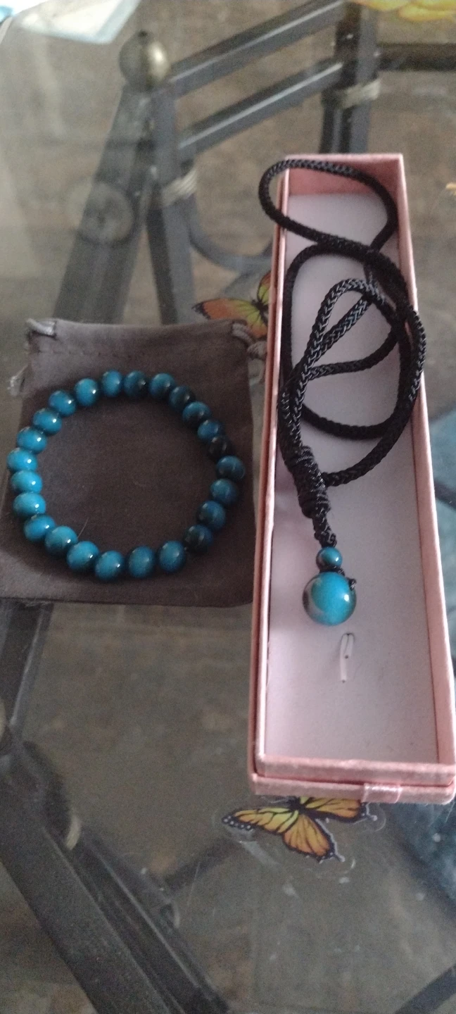 Turquoise Beaded Bracelet & Necklace Set