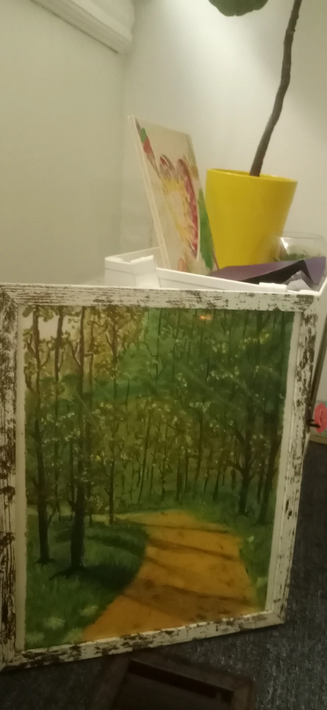 Framed Forest Path Painting - photo 3