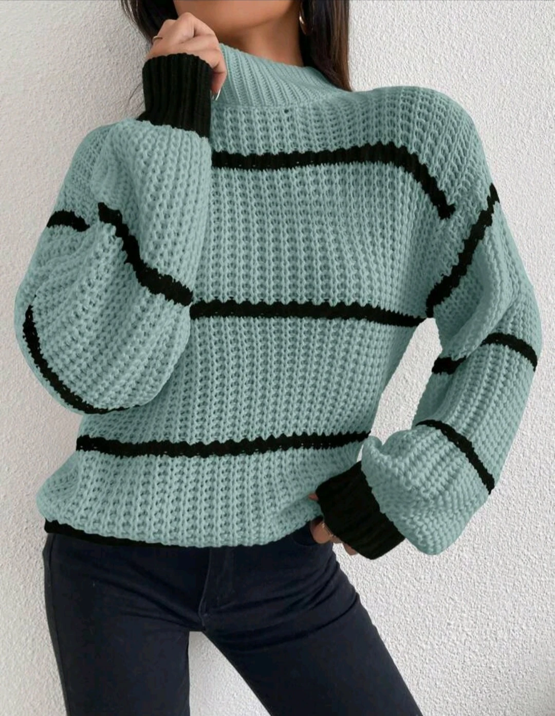 Striped Knit Sweater - Size Medium - photo 4