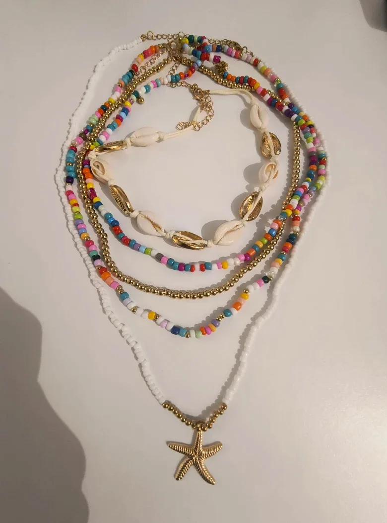 Boho Style Beaded Necklace & Bracelet Set