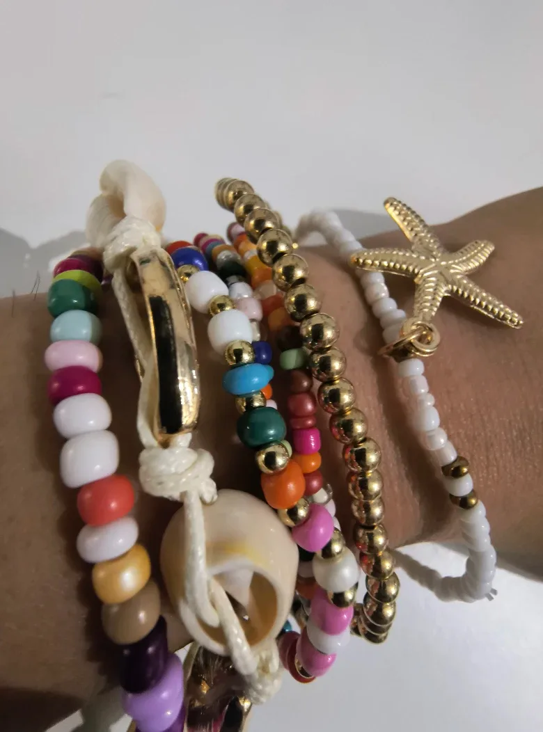 Boho Style Beaded Necklace & Bracelet Set image indicator(4)