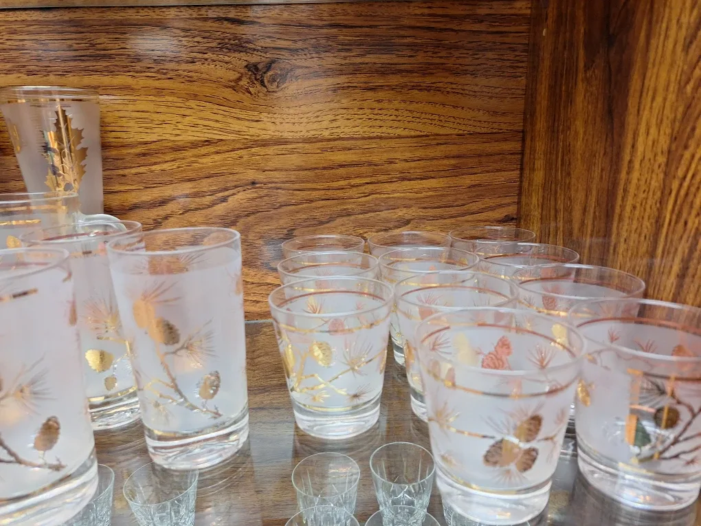 Vintage Frosted Glass Mugs and Shot Glasses image indicator(2)