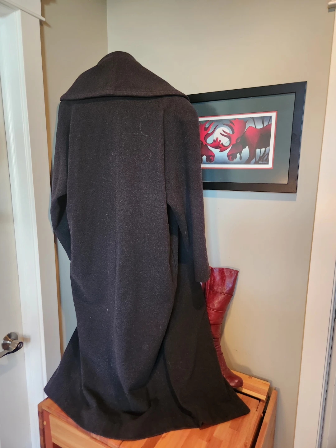 NEW Grey Cowell collar Coat VERY LONG size large - photo 5