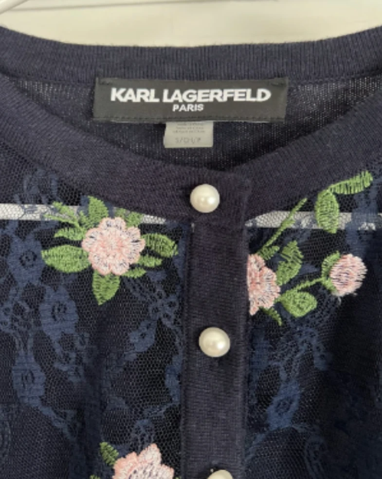 Karl Lagerfeld Paris Floral Lace Cardigan - Size S - photo 3