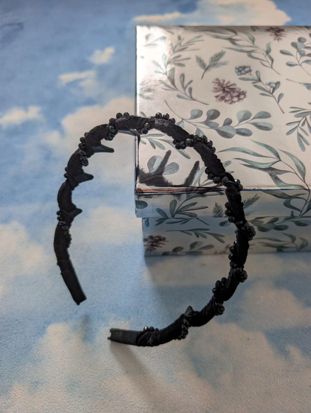 Black Beaded Spike Headband - photo 2
