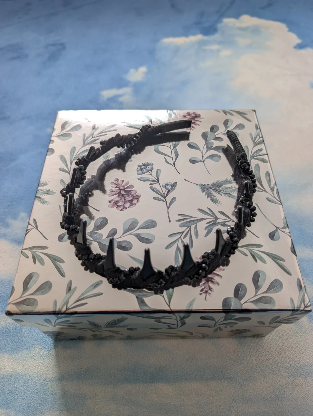 Black Beaded Spike Headband - photo 3