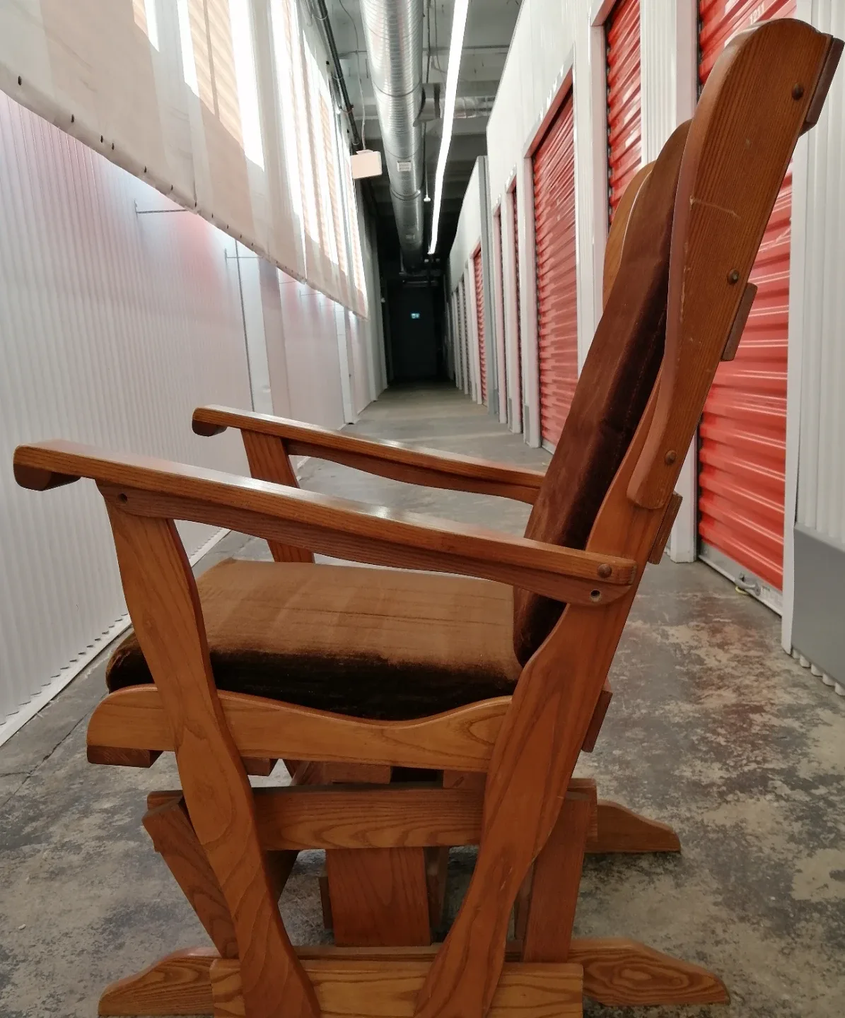 Wooden Glider Rocking Chair with Cushion image indicator(2)