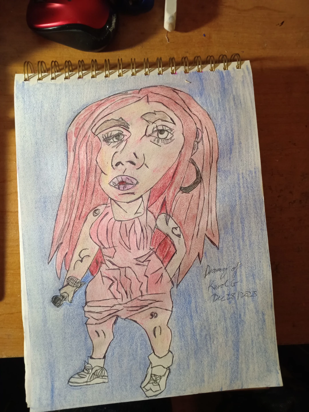 Karol G Caricature Drawing Illustration by Custom Artist Sherwin - photo 2