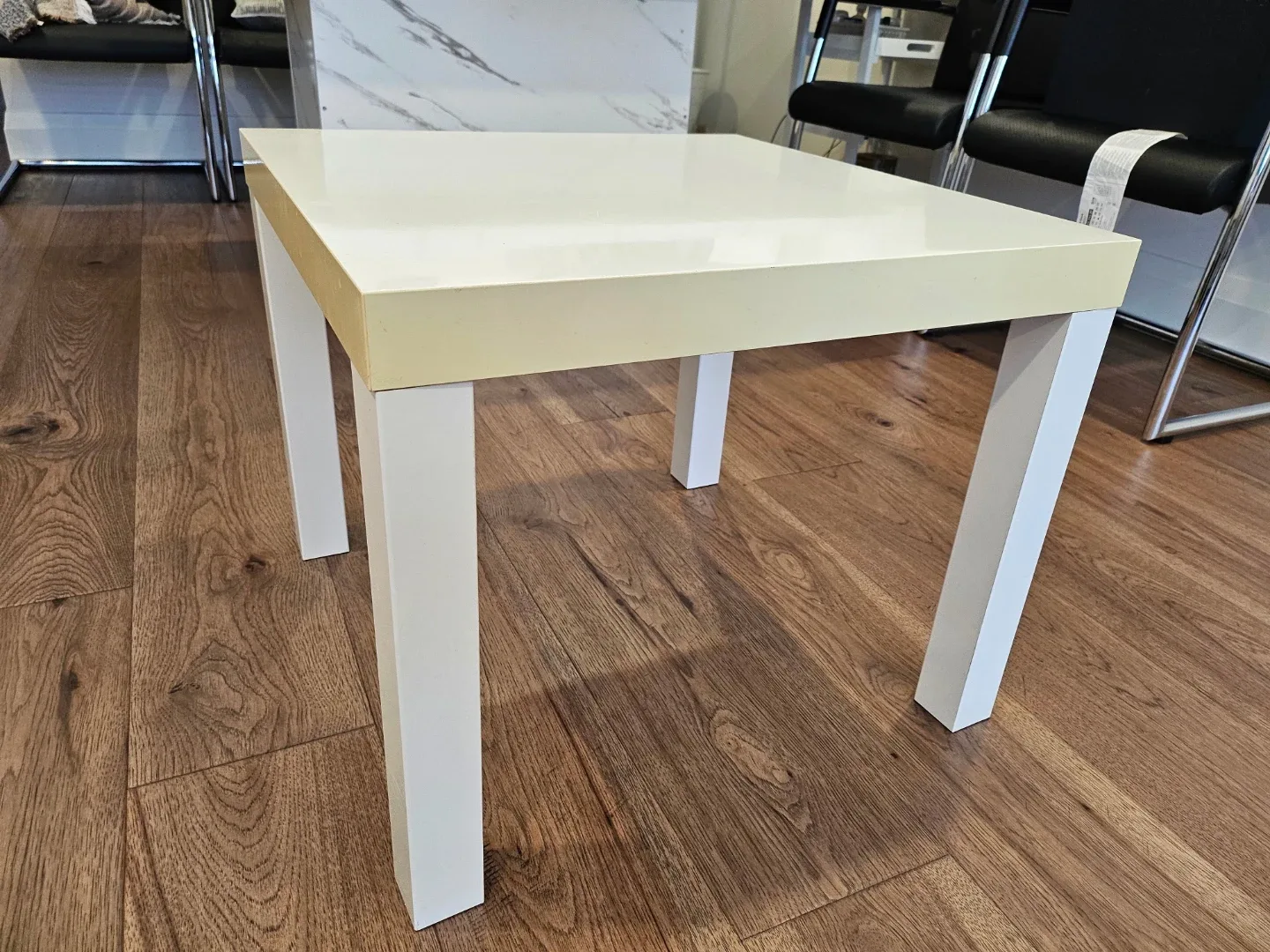 White Square Side Table