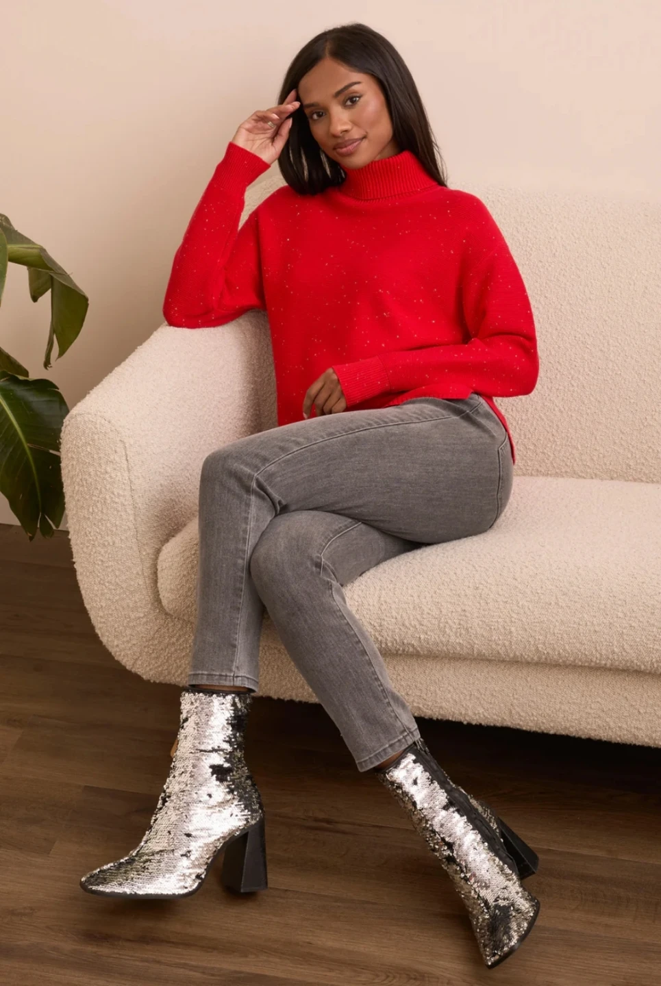 TRIBAL JEANS Turtleneck Sweater (Red) - NEW!!! - photo 2