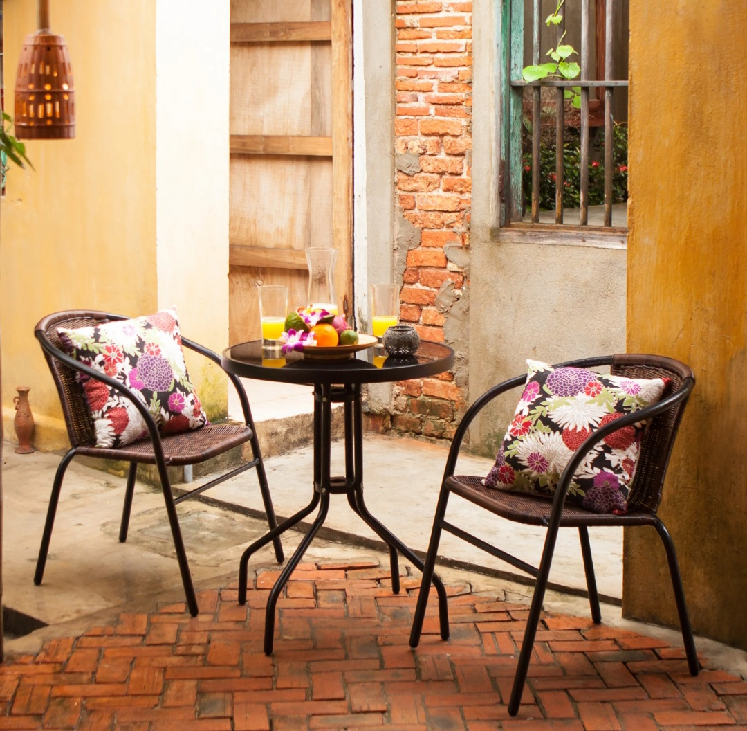 Wicker Outdoor Patio Dining Set (3 items) - Brown