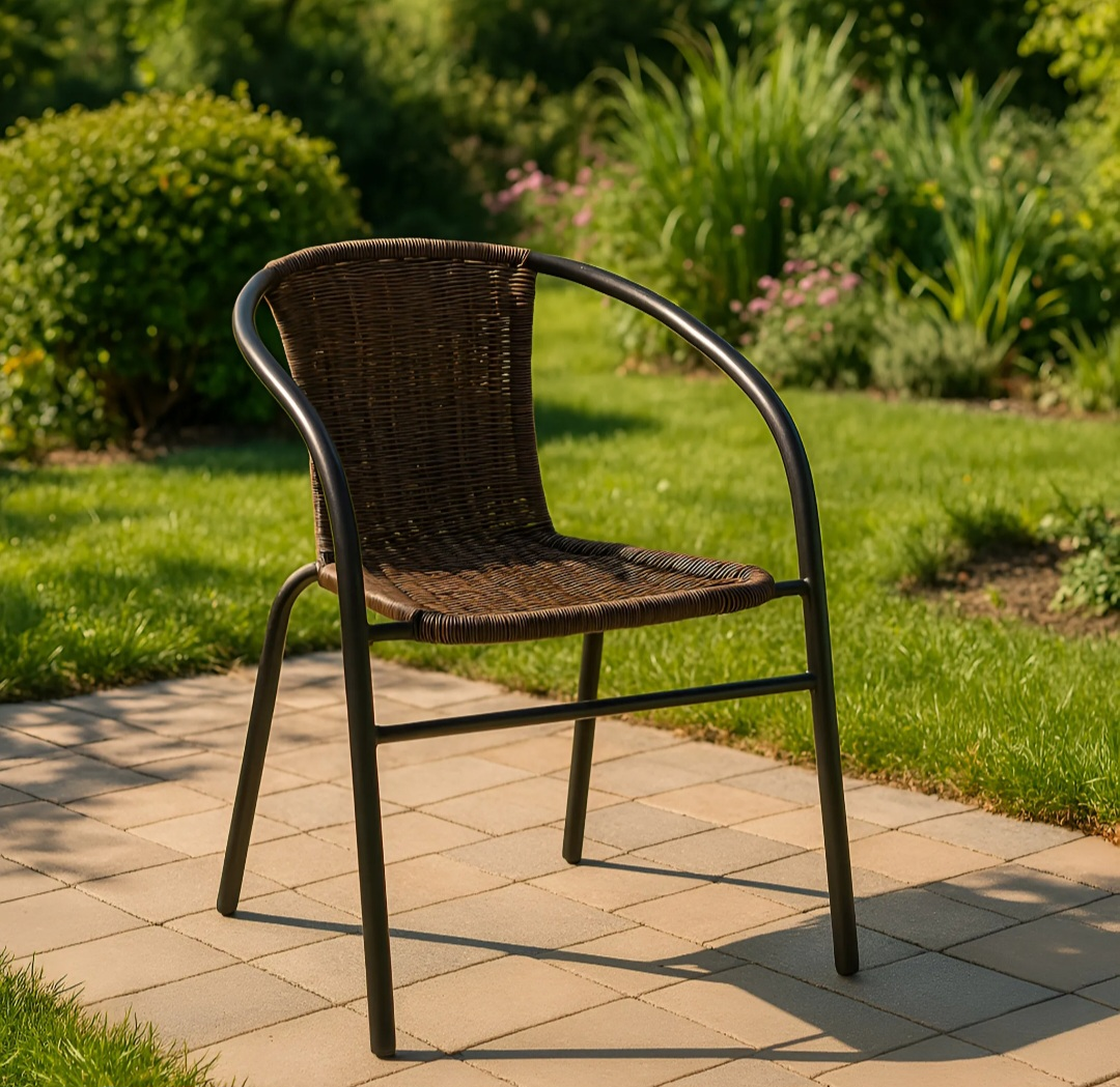 Wicker Outdoor Patio Dining Set (3 items) - Brown - photo 3