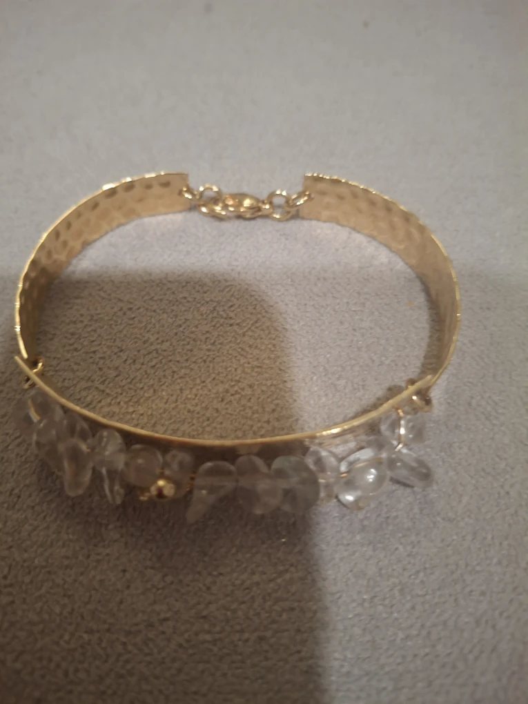 Gold Tone Bracelet with Clear Stones