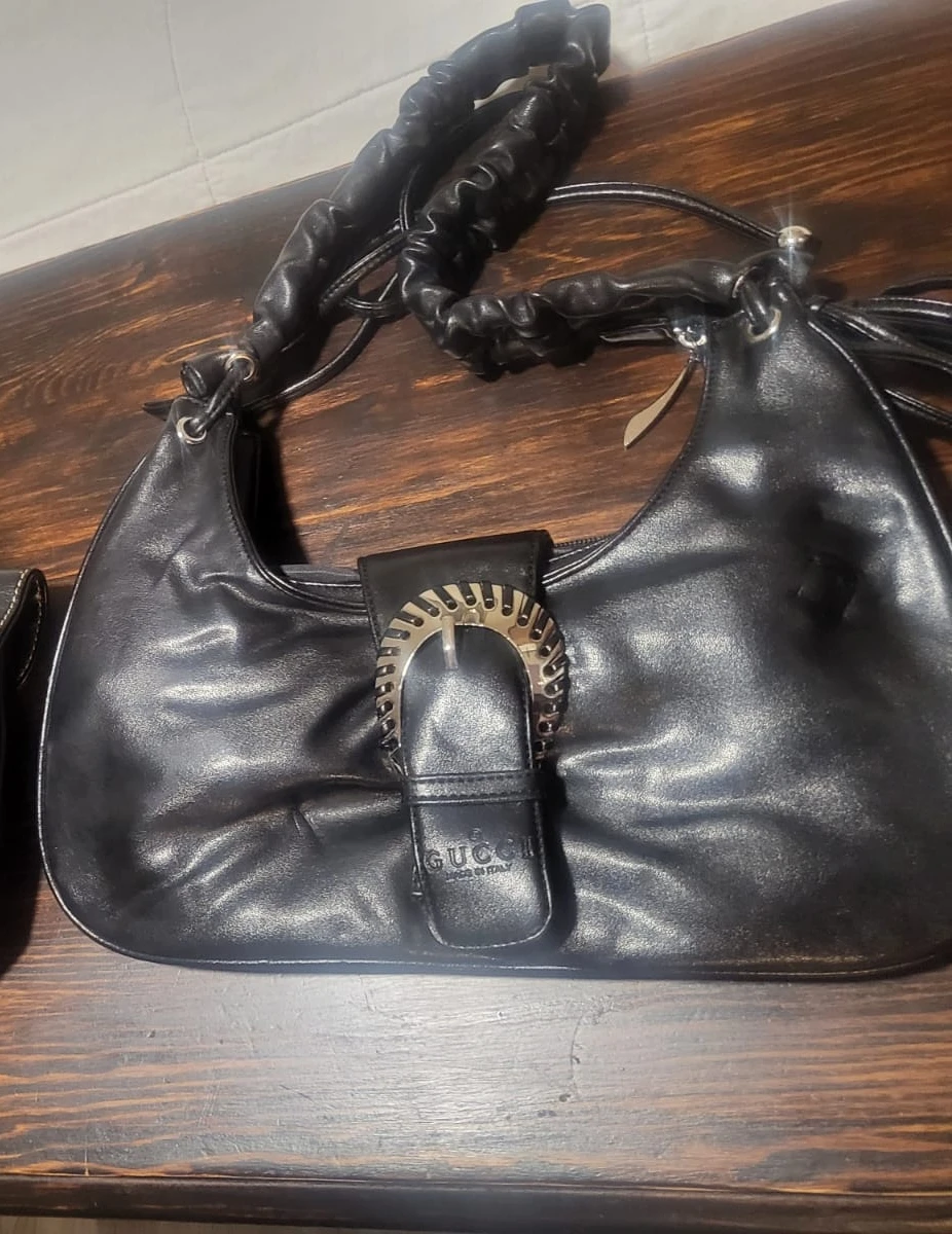 Gucci Black Leather Hobo Bag