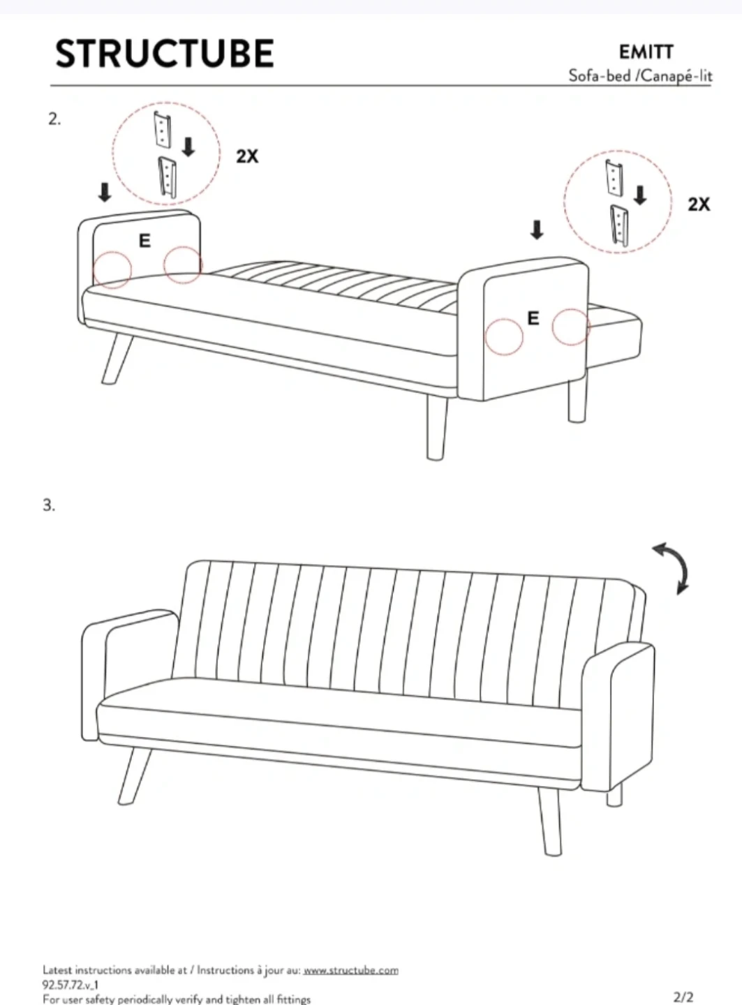 Structube Emitt Sofa Bed (Futon, Sofa, Loveseat) - Blue - photo 5