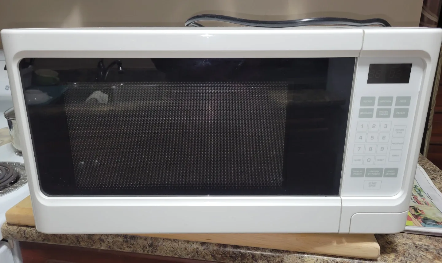 White Countertop Microwave Oven