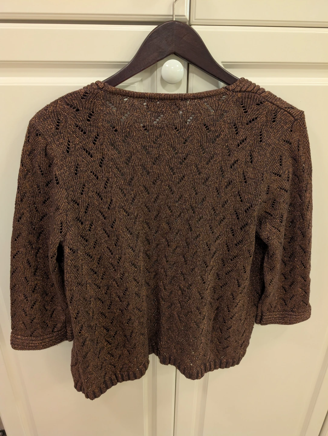 Tanjay Brown Metallic Cardigan - Size S - photo 2
