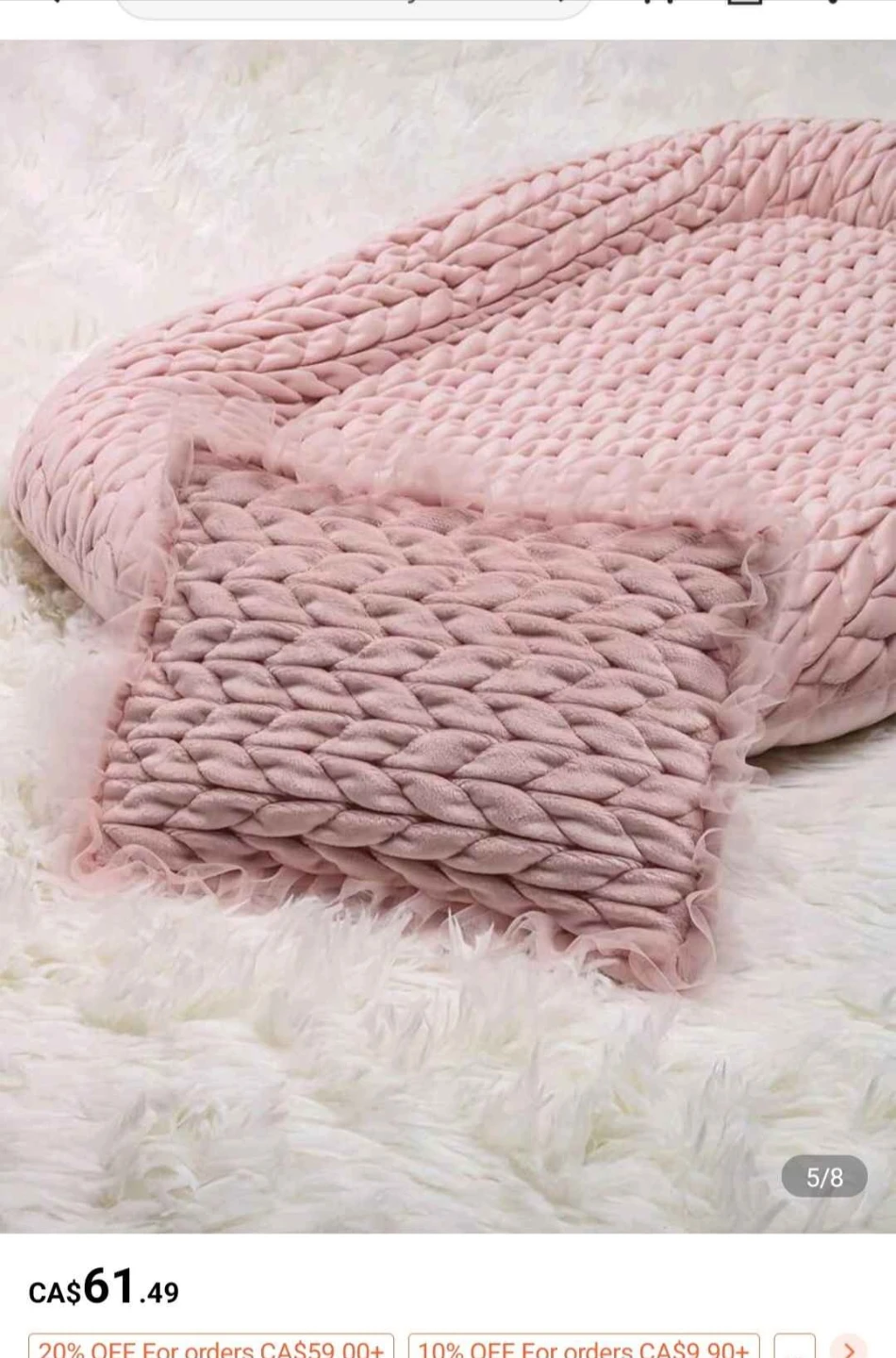 Pink Baby Nest with Pillow